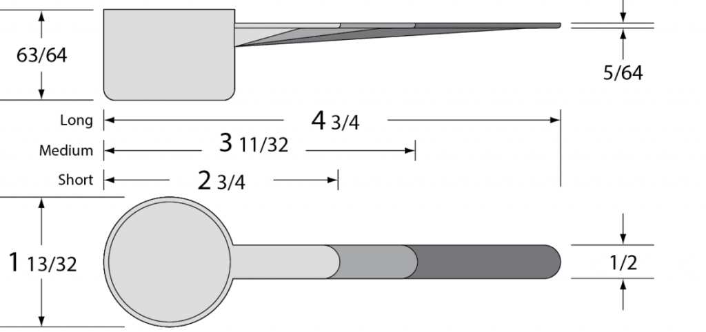 Opciones de tamaño de cuchara medidora de polipropileno de 20 cc